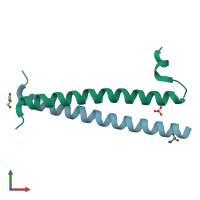 PDB entry 4l9u coloured by chain, front view.