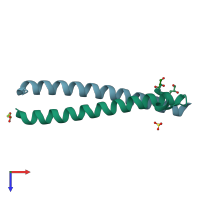 PDB entry 4l9u coloured by chain, top view.