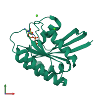 PDB entry 4l9w coloured by chain, front view.