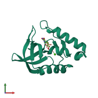 PDB entry 4laa coloured by chain, front view.