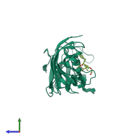 PDB entry 4lay coloured by chain, side view.