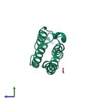 PDB entry 4lc2 coloured by chain, side view.