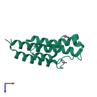 PDB entry 4lc2 coloured by chain, top view.