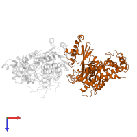 Hexokinase-4 in PDB entry 4lc9, assembly 1, top view.