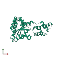 PDB entry 4lcb coloured by chain, front view.