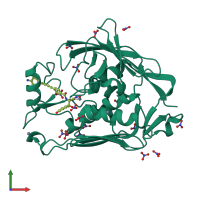 PDB entry 4lch coloured by chain, front view.