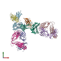 PDB entry 4lcw coloured by chain, front view.