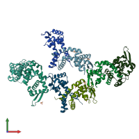 PDB entry 4ld5 coloured by chain, front view.
