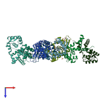 PDB entry 4ld5 coloured by chain, top view.