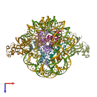 PDB entry 4ld9 coloured by chain, top view.