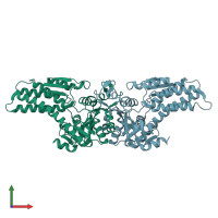 PDB entry 4ldr coloured by chain, front view.