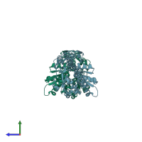 PDB entry 4ldr coloured by chain, side view.