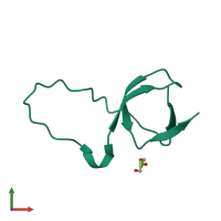 PDB entry 4le9 coloured by chain, front view.