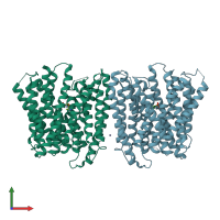 PDB entry 4lep coloured by chain, front view.
