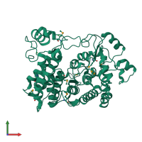 PDB entry 4ler coloured by chain, front view.