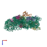 PDB entry 4lf6 coloured by chain, top view.