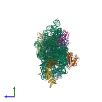 PDB entry 4lfa coloured by chain, side view.