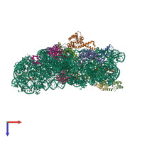 PDB entry 4lfa coloured by chain, top view.