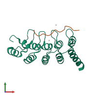 PDB entry 4lg6 coloured by chain, front view.