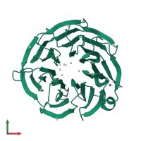 PDB entry 4lg8 coloured by chain, front view.