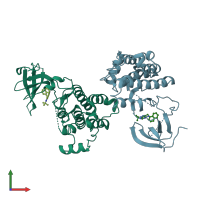 PDB entry 4lgh coloured by chain, front view.