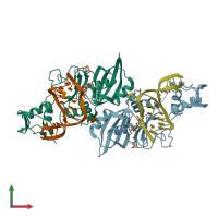 PDB entry 4lgt coloured by chain, front view.
