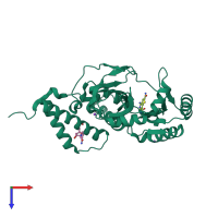 PDB entry 4lh7 coloured by chain, top view.