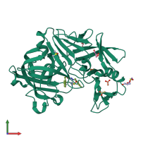PDB entry 4lhh coloured by chain, front view.