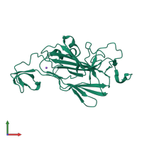Monomeric assembly 1 of PDB entry 4lhl coloured by chemically distinct molecules, front view.