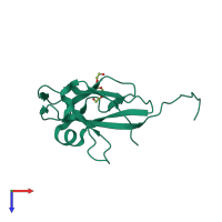 PDB entry 4lhr coloured by chain, top view.