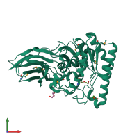 PDB entry 4lhs coloured by chain, front view.