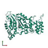 PDB entry 4lil coloured by chain, front view.