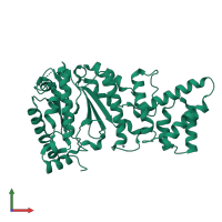 PDB entry 4lim coloured by chain, front view.