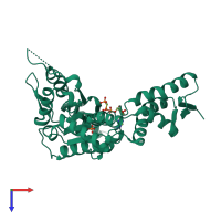 PDB entry 4lj6 coloured by chain, top view.