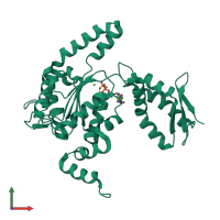 PDB entry 4lj9 coloured by chain, front view.