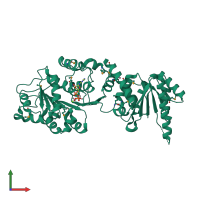 PDB entry 4ljy coloured by chain, front view.