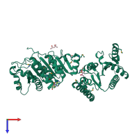 PDB entry 4ljy coloured by chain, top view.