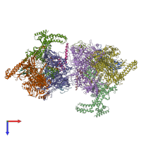 PDB entry 4lk1 coloured by chain, top view.