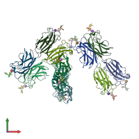 PDB entry 4lk6 coloured by chain, front view.