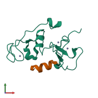 PDB entry 4lk9 coloured by chain, front view.