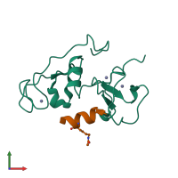 PDB entry 4lka coloured by chain, front view.