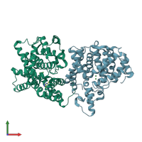 PDB entry 4lkq coloured by chain, front view.