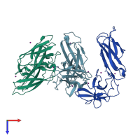 PDB entry 4ll9 coloured by chain, top view.