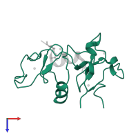 Histone acetyltransferase KAT6A in PDB entry 4llb, assembly 1, top view.