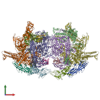 PDB entry 4llg coloured by chain, front view.