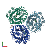 PDB entry 4llh coloured by chain, front view.