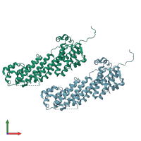 PDB entry 4lli coloured by chain, front view.