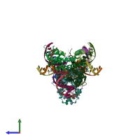 PDB entry 4lln coloured by chain, side view.