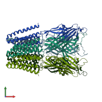 PDB entry 4lml coloured by chain, front view.