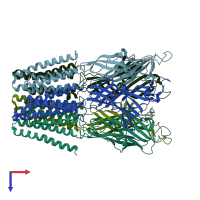 PDB entry 4lml coloured by chain, top view.